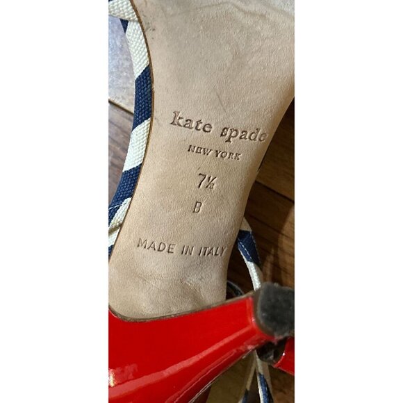 Kate Spade Strappy high heel sandals made in Italy nautical open toe Size 7.5 - Picture 13 of 13